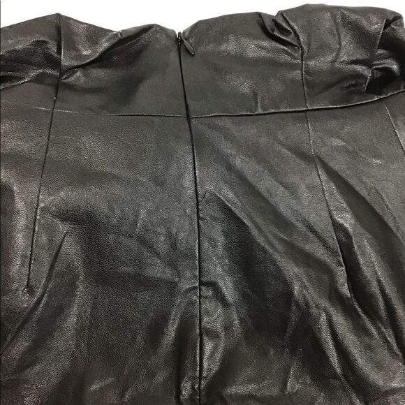 Ronny Kobo Angela Faux Leather Draped Pleated Mini Skirt New Size Small - Picture 5 of 10